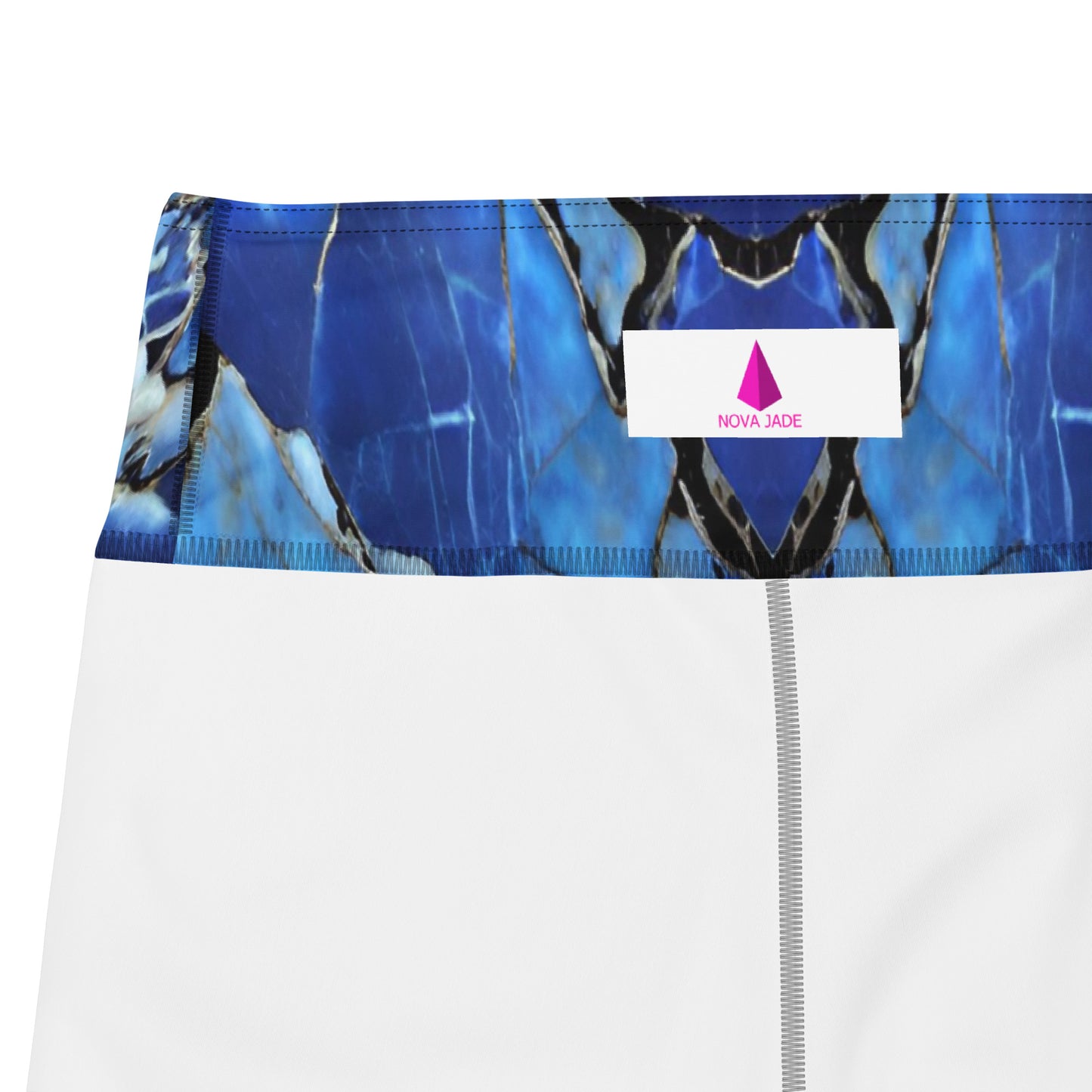 Blue Marble Print Yoga Leggings For Women
