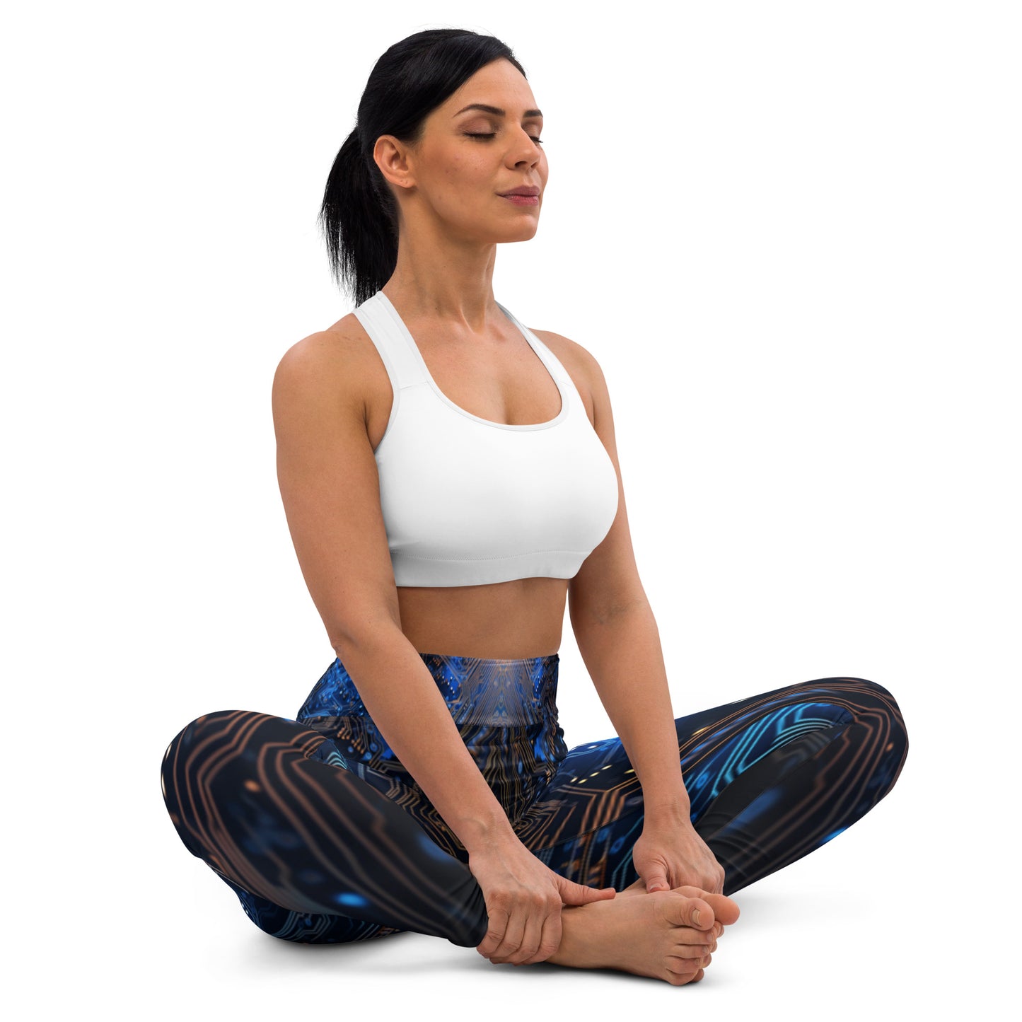 Blue Electronics Printed Yoga Leggings For Women