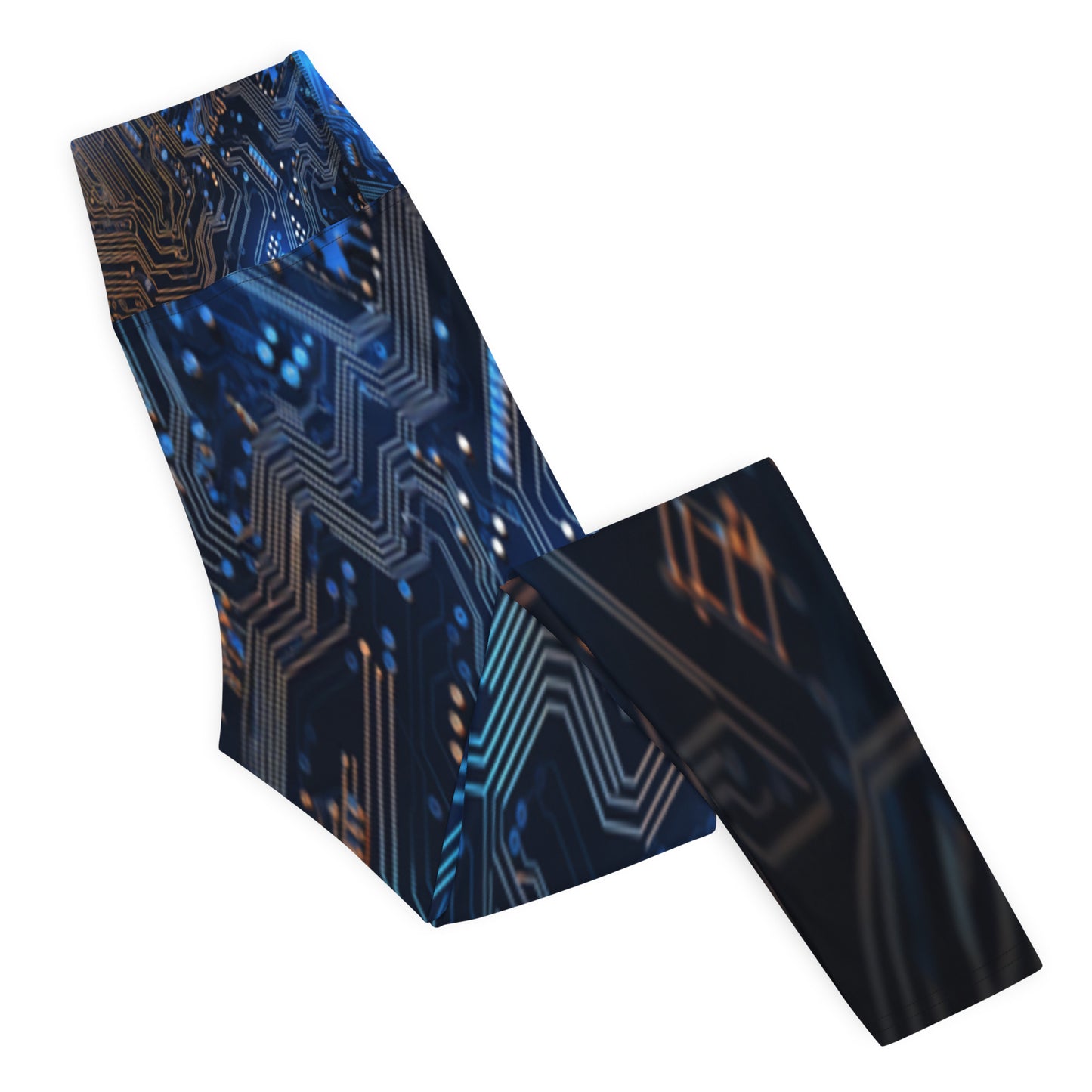 Blue Electronics Printed Yoga Leggings For Women