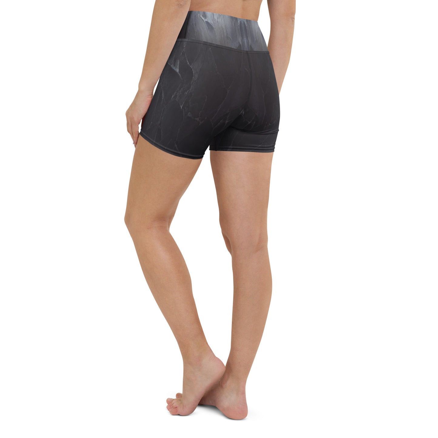 Black Slate Custom Print Yoga Shorts