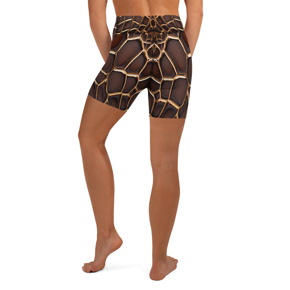 Reptile Print Yoga Shorts For Women