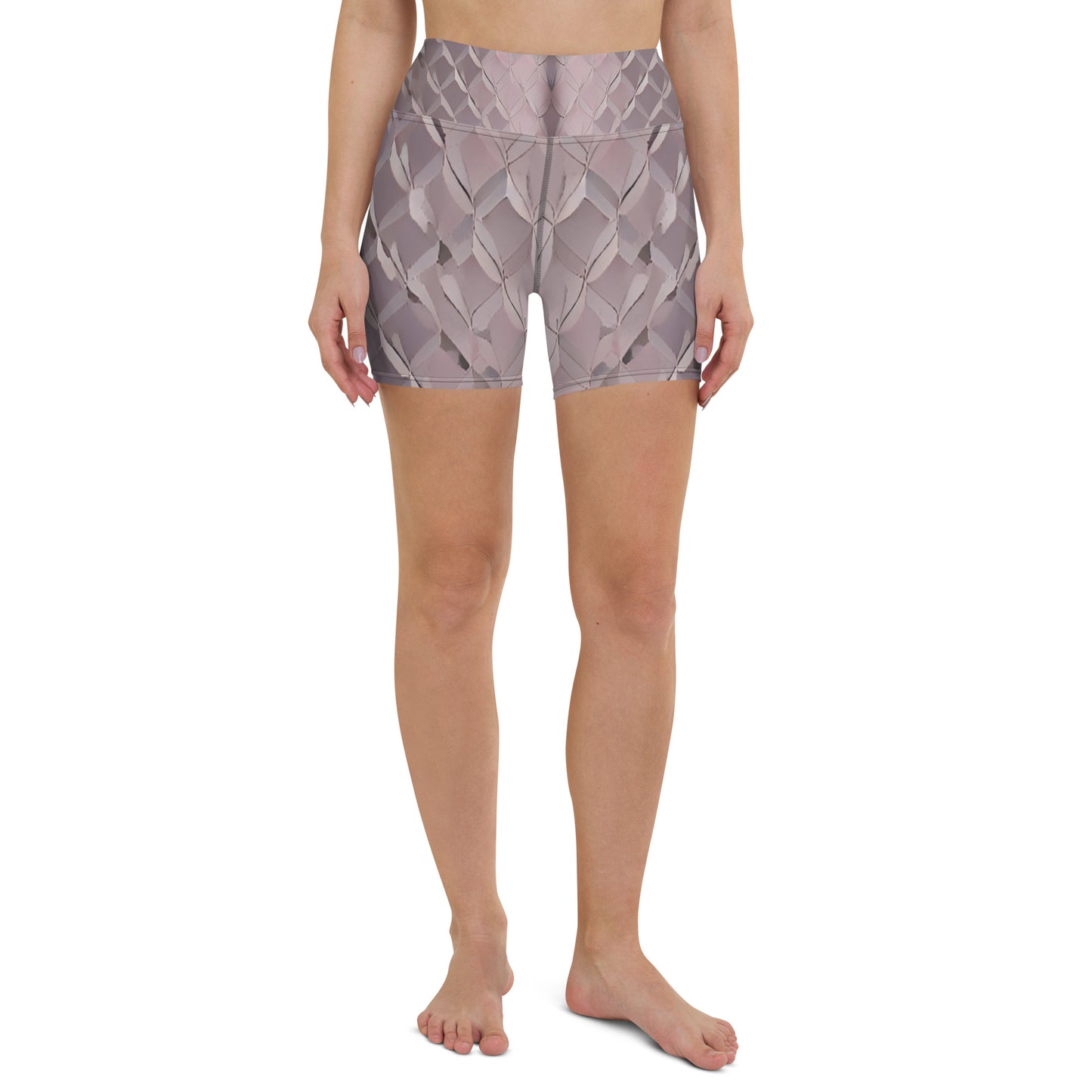 Diamond Plate Pattern Custom Print Yoga Shorts