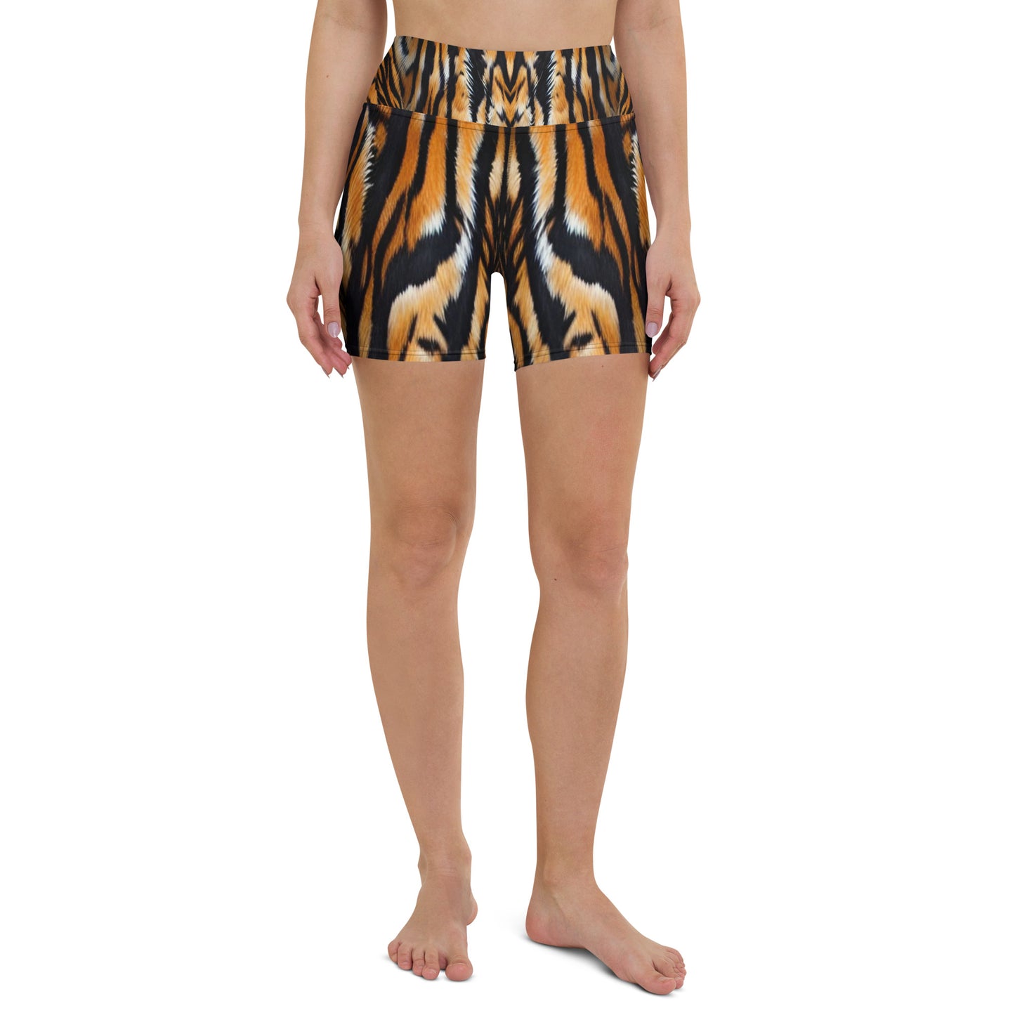 Tiger Fur Custom Print Yoga Shorts