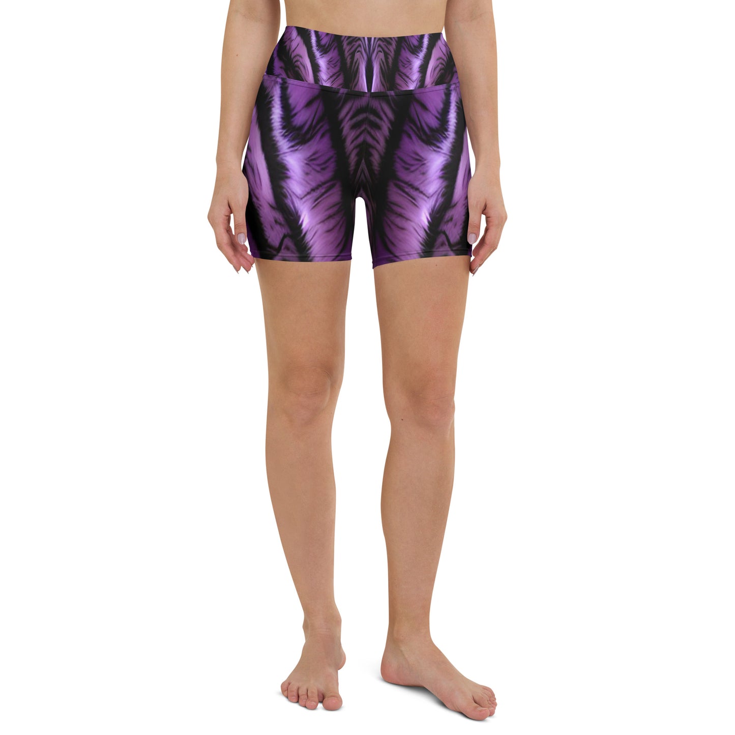 Purple Tiger Custom Print Yoga Shorts