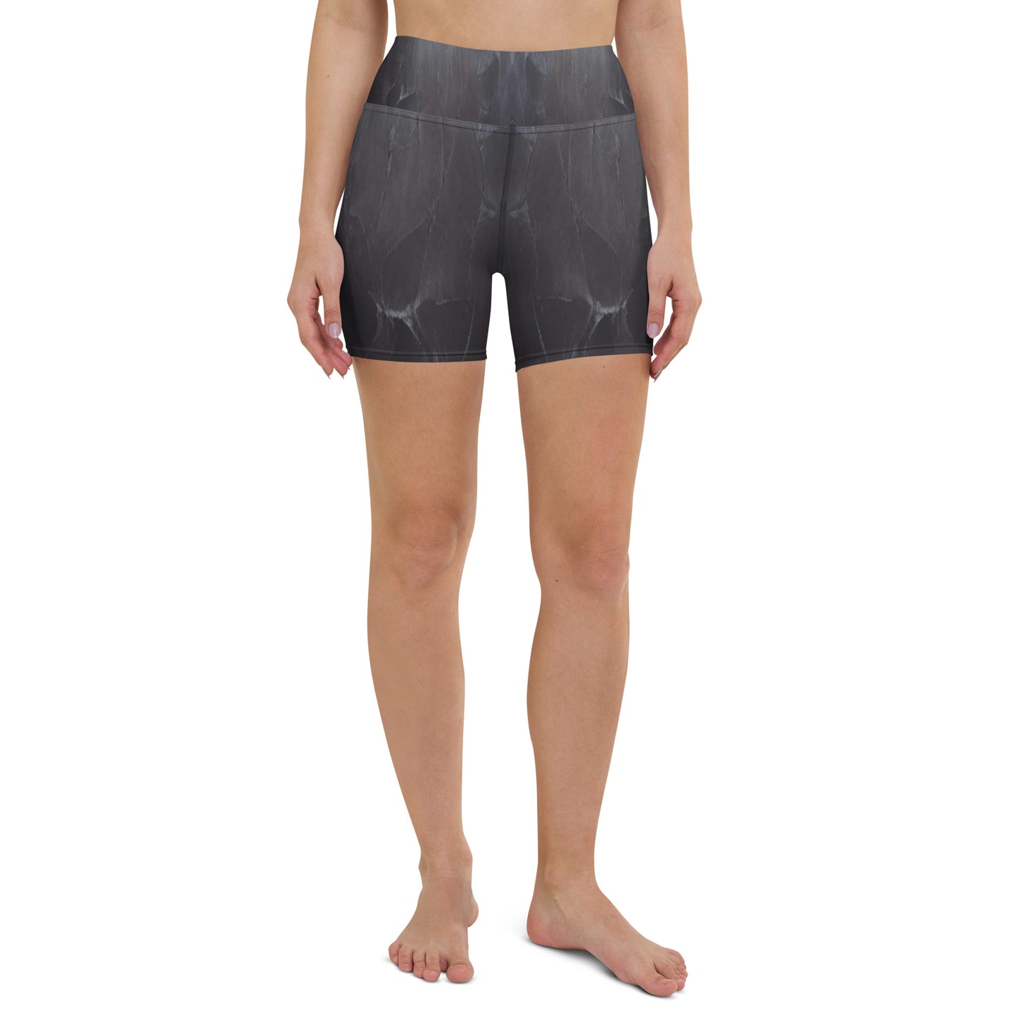 Black Slate Custom Print Yoga Shorts