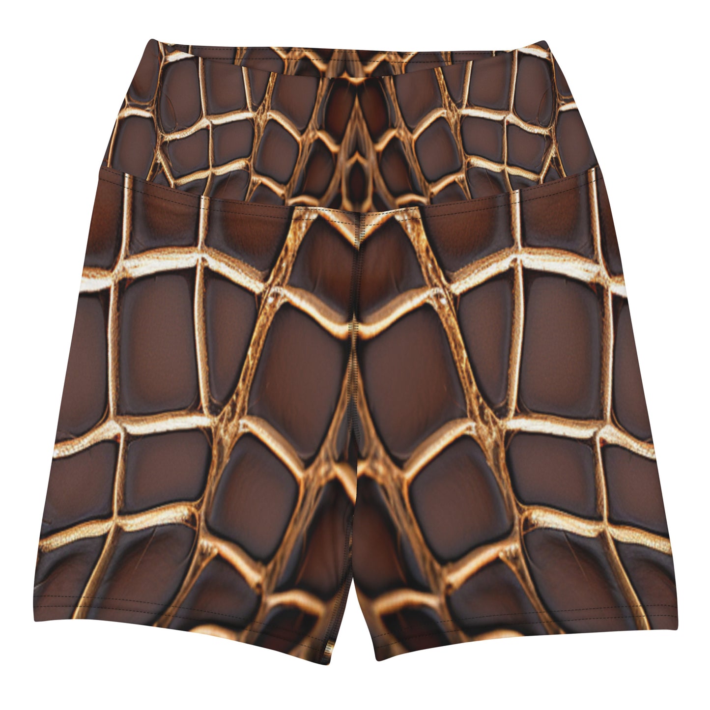 Reptile Print Yoga Shorts For Women