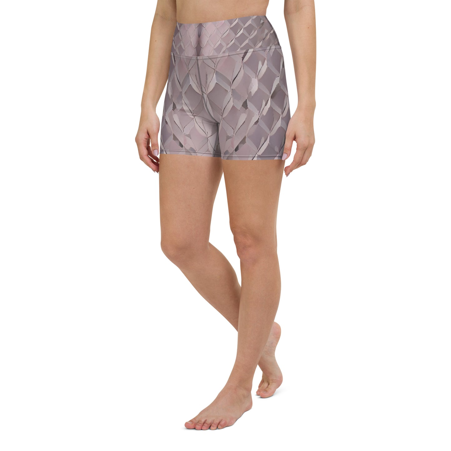 Diamond Plate Pattern Custom Print Yoga Shorts