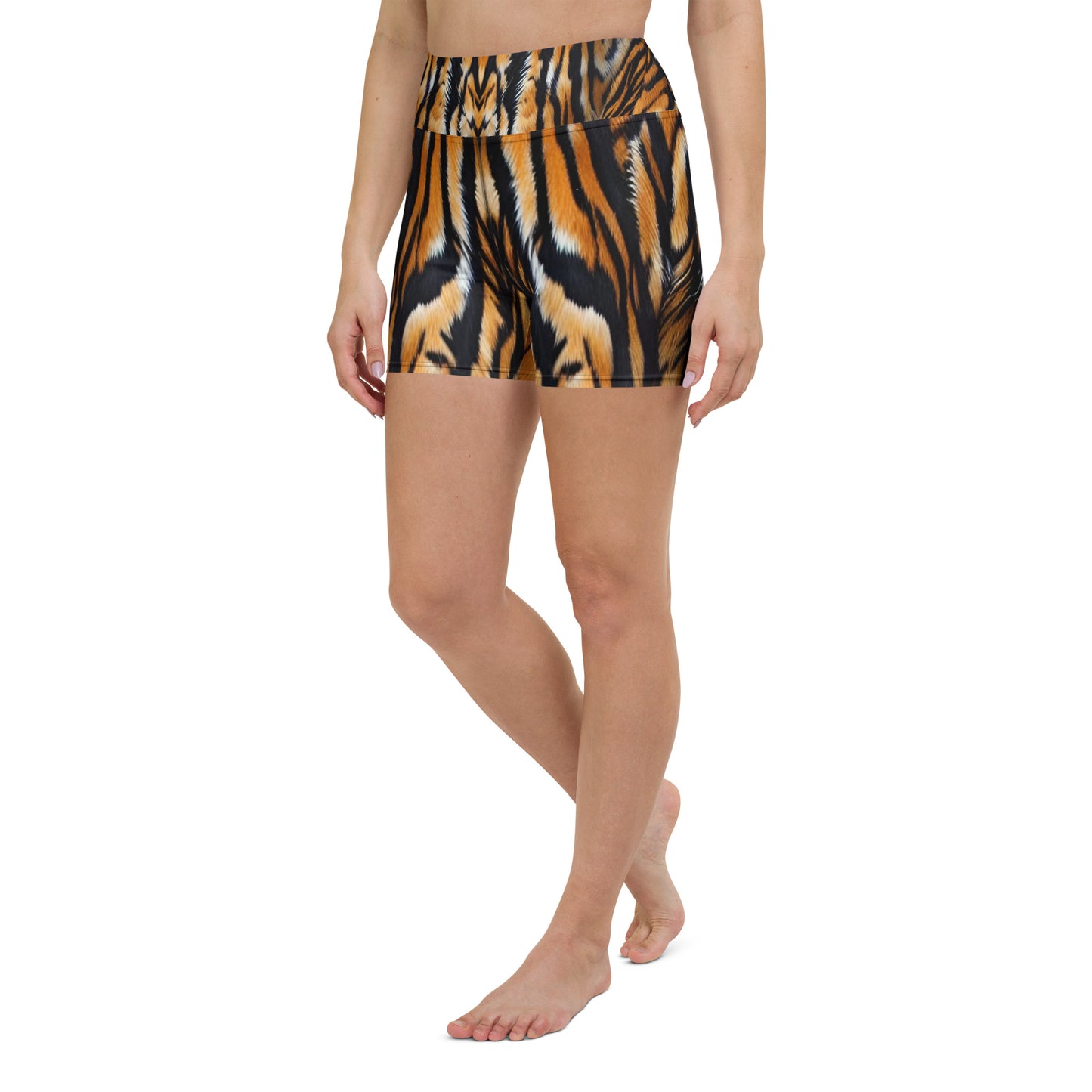 Tiger Fur Custom Print Yoga Shorts
