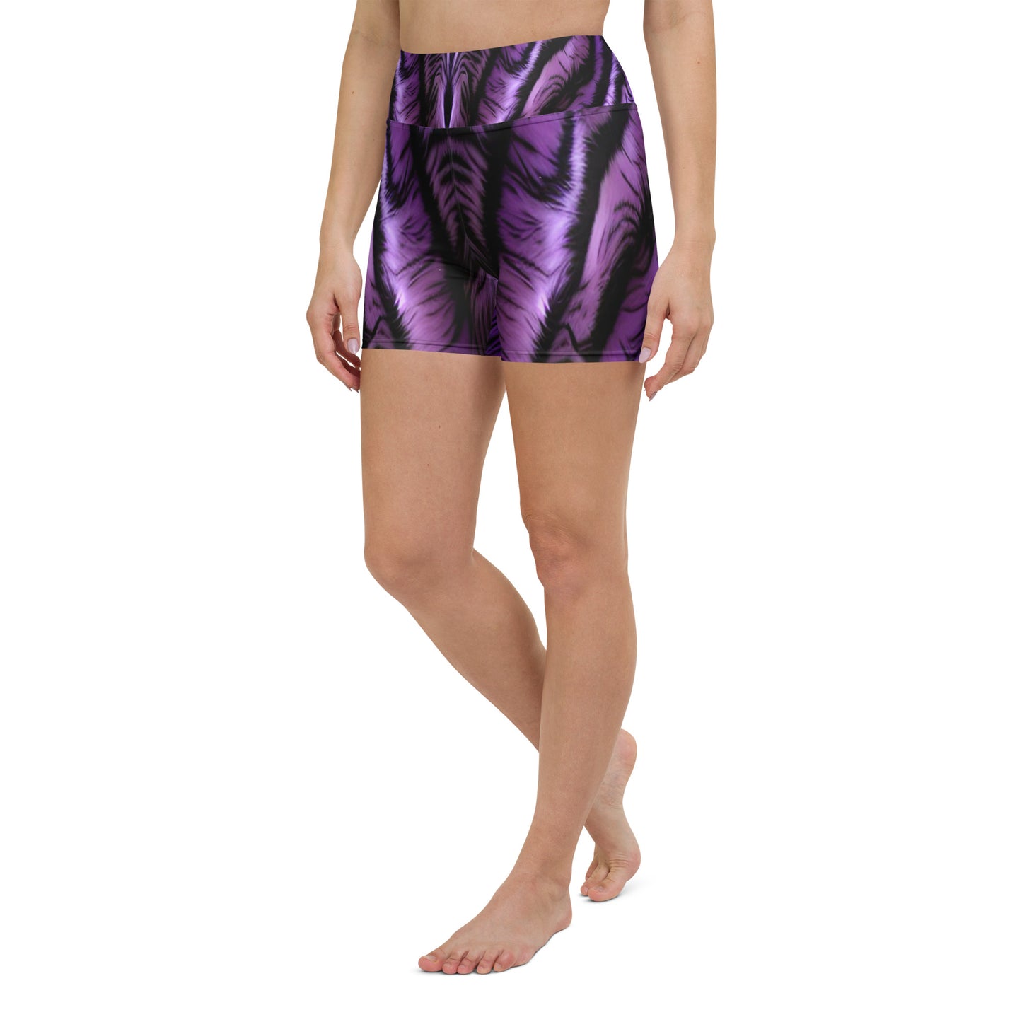 Purple Tiger Custom Print Yoga Shorts