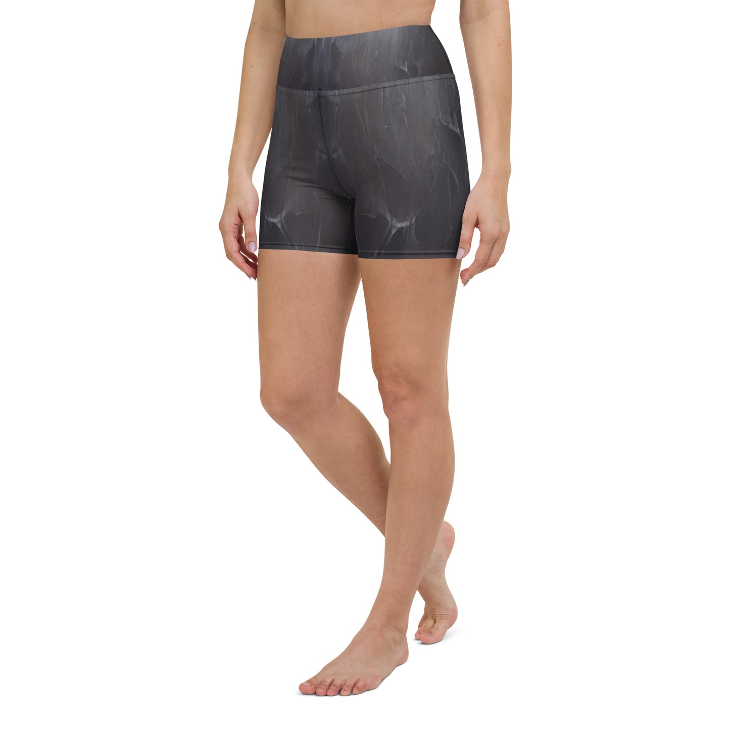 Black Slate Custom Print Yoga Shorts