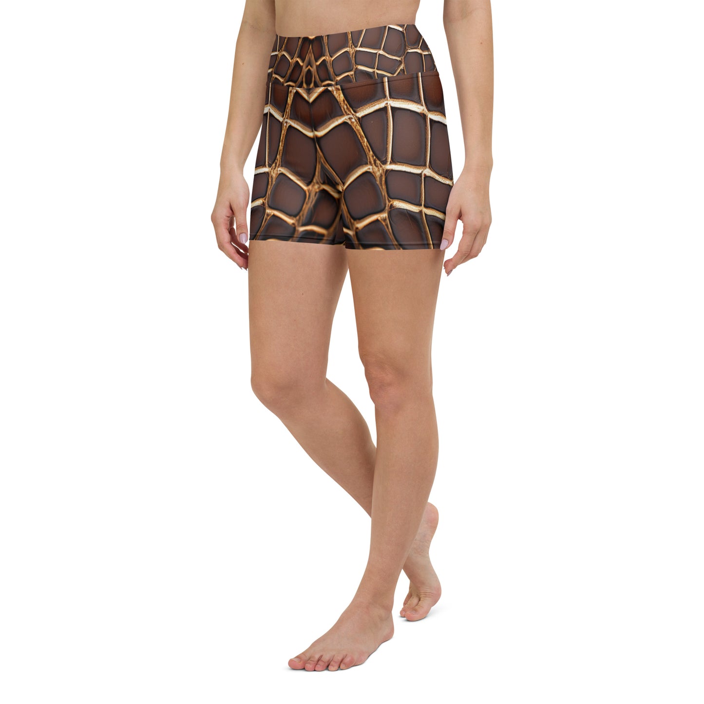 Reptile Print Yoga Shorts For Women