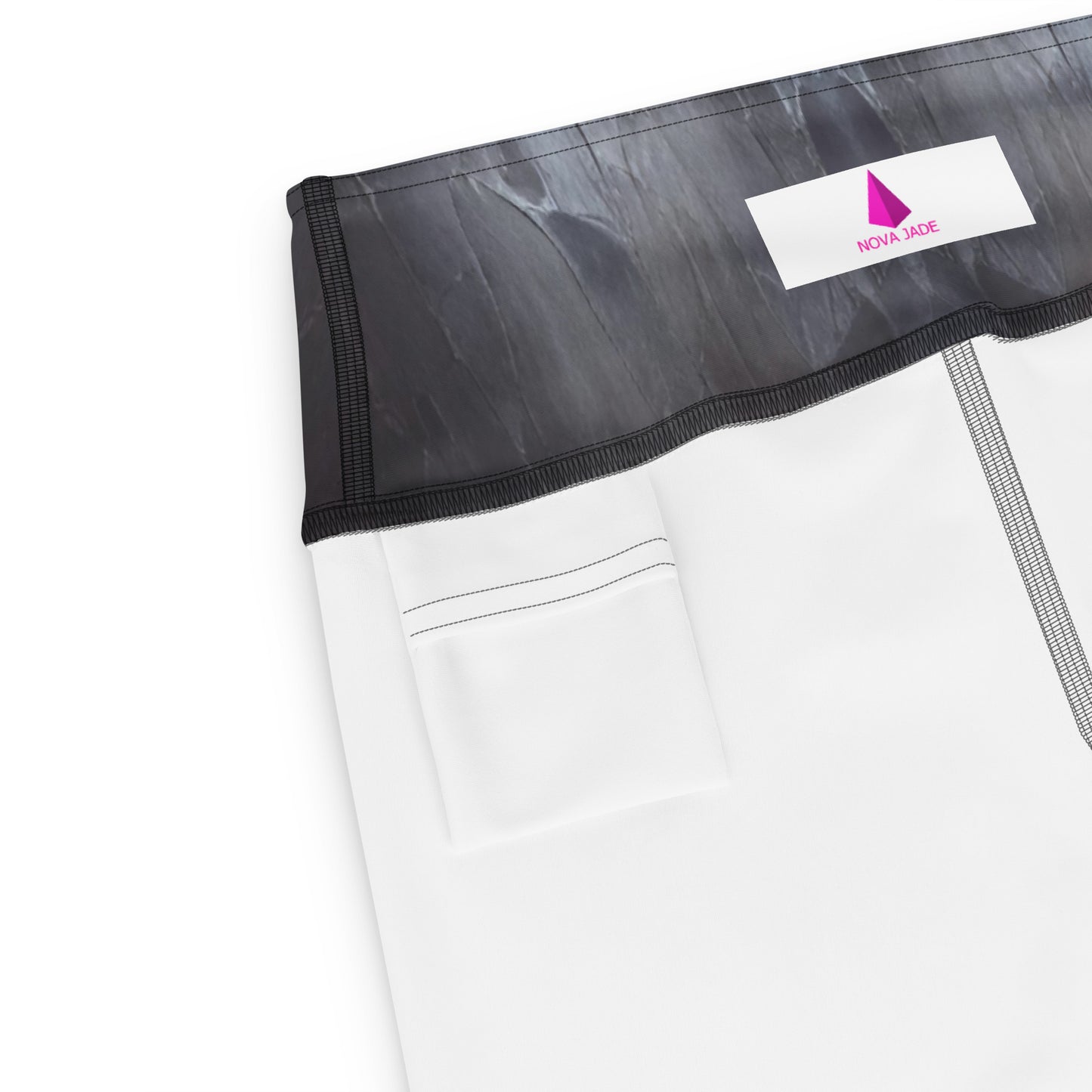 Black Slate Custom Print Yoga Shorts