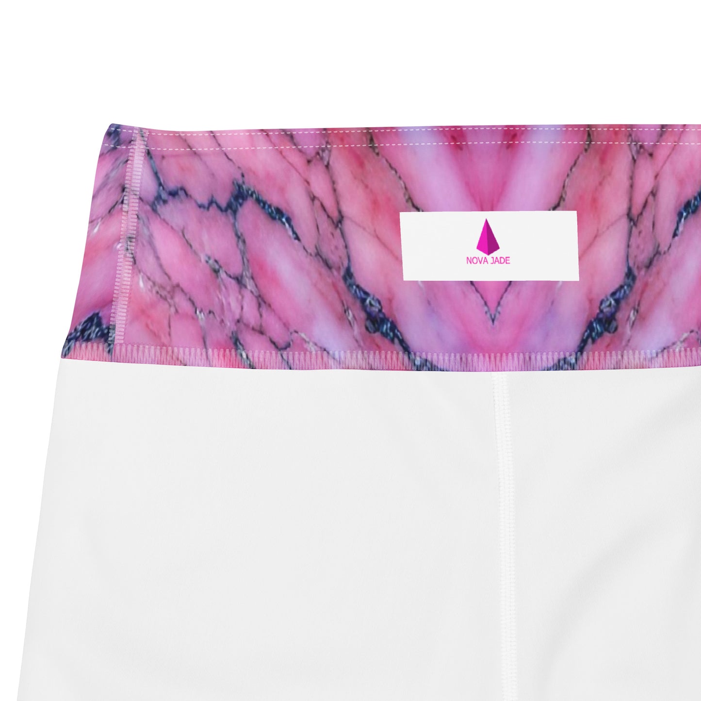 Pink Marble Custom Print Yoga Shorts
