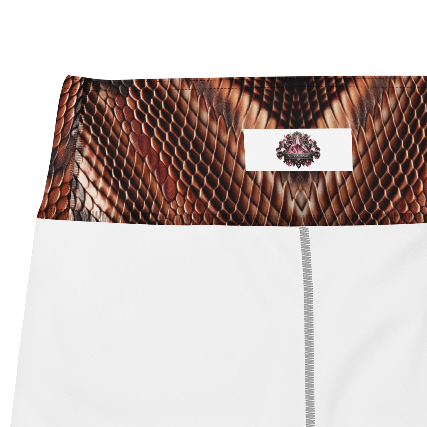 Copperhead Snake Print Yoga Shorts For Women