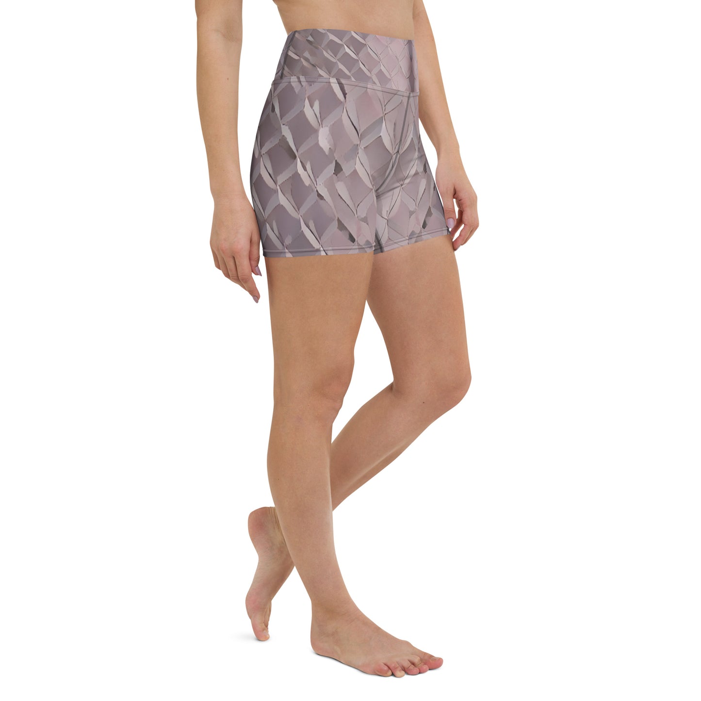 Diamond Plate Pattern Custom Print Yoga Shorts