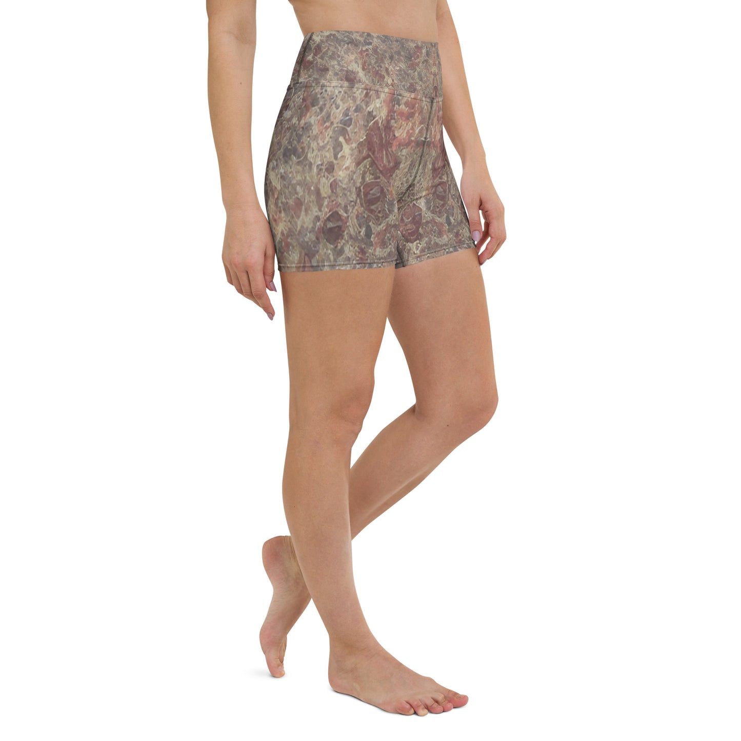 Pink Champagne Custom Printed Yoga Shorts