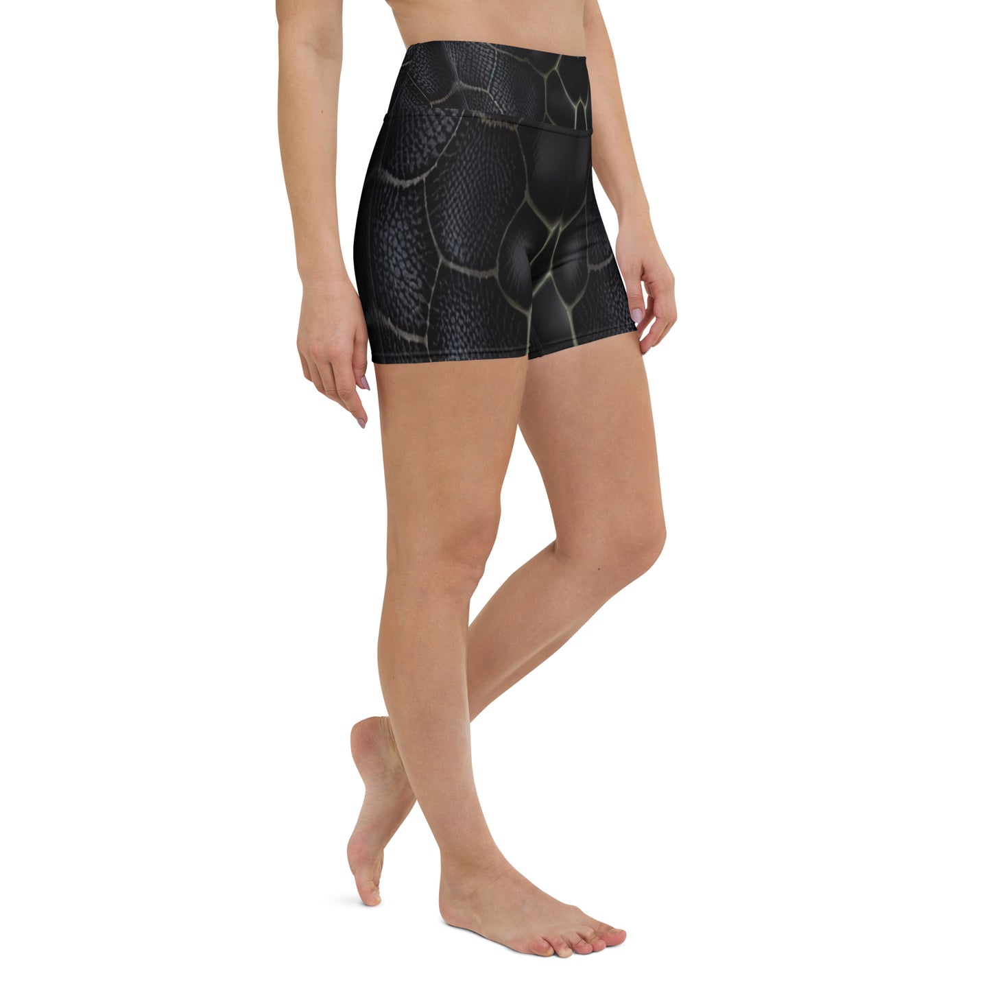 Black Mamba Custom Snake Print Yoga Shorts