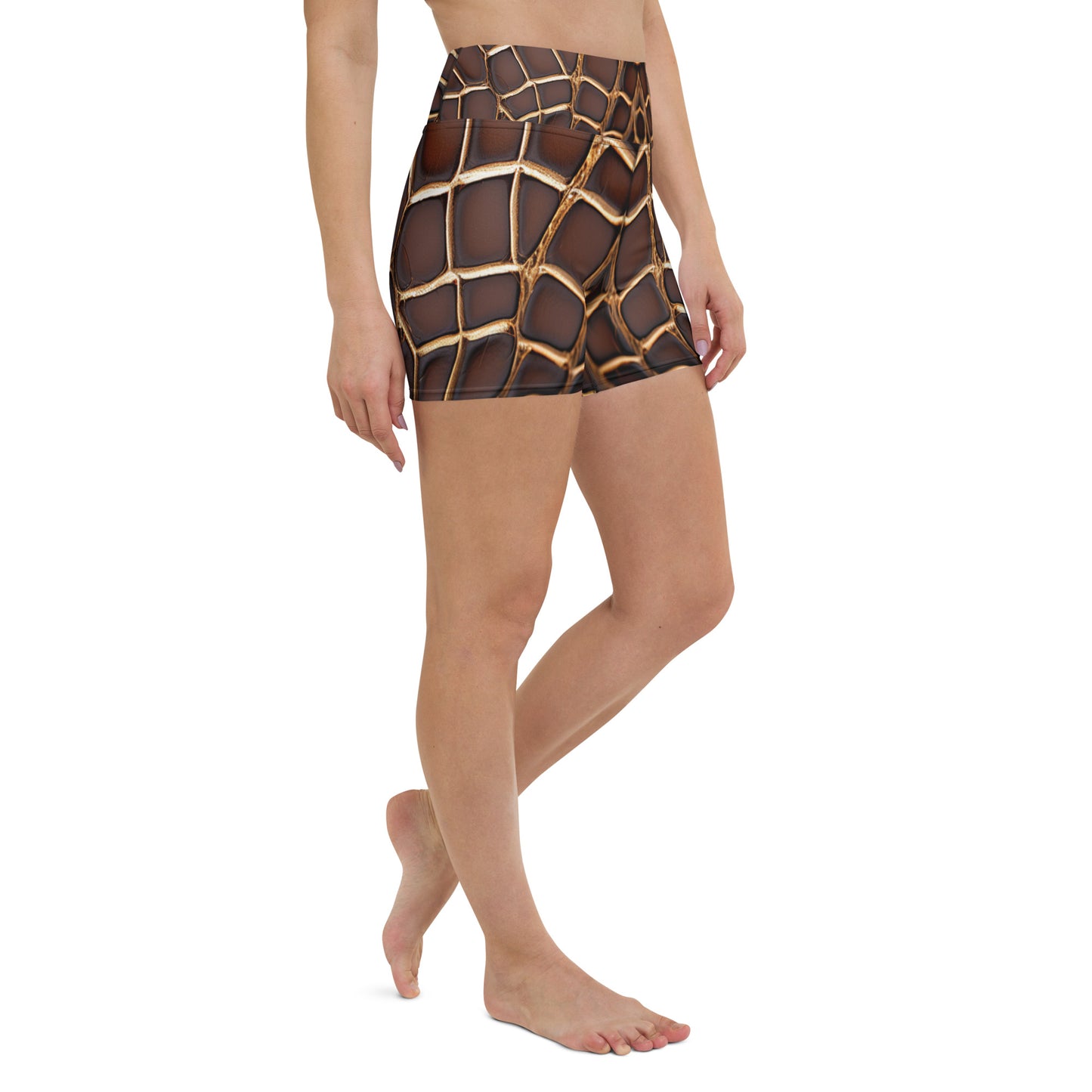 Reptile Print Yoga Shorts For Women