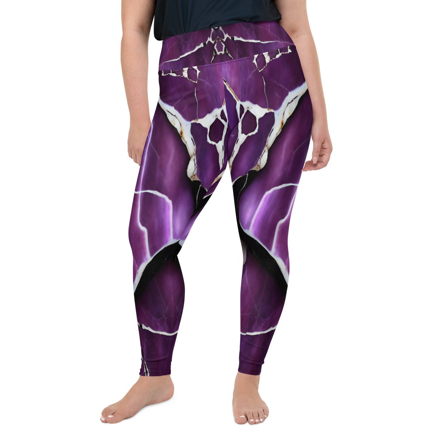 Purple Marble Custom Print Yoga Leggings XL Sizes