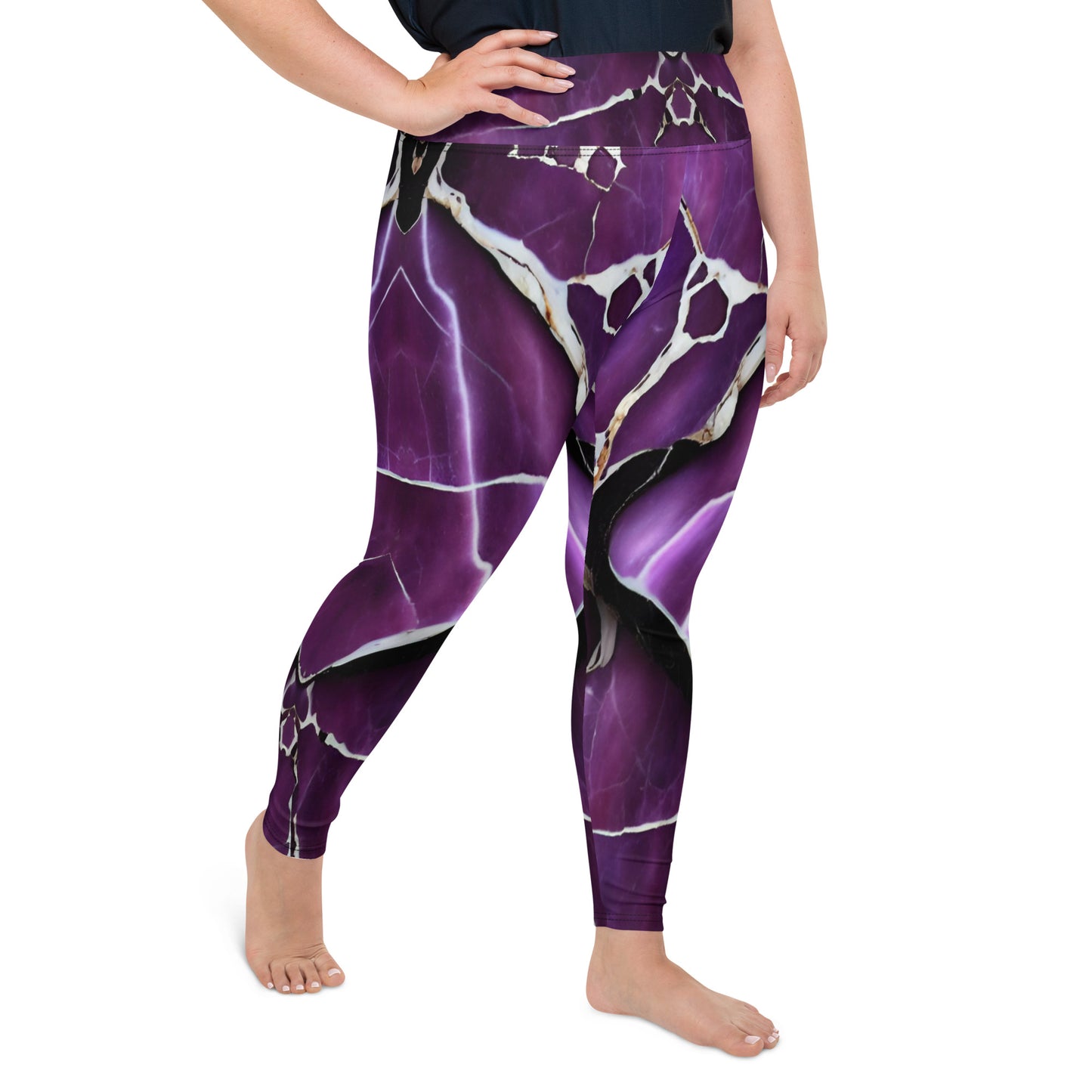 Purple Marble Custom Print Yoga Leggings XL Sizes