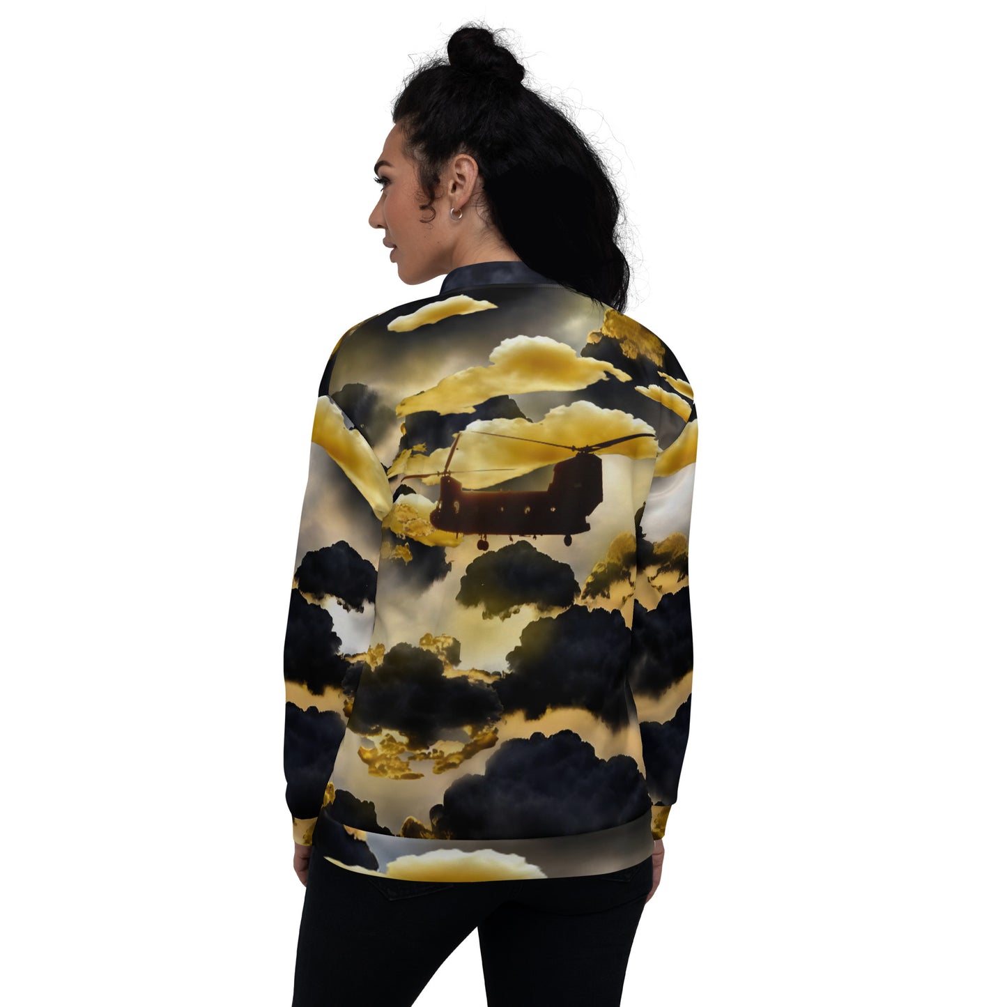 Rising Sun CH-47 Chinook Helicopter Unisex Bomber Jacket
