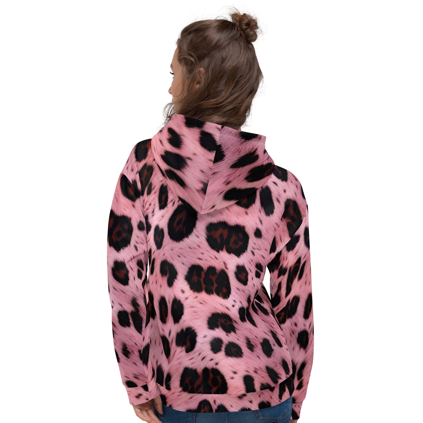 Pink Leopard Fur Unisex Designer Hoodie