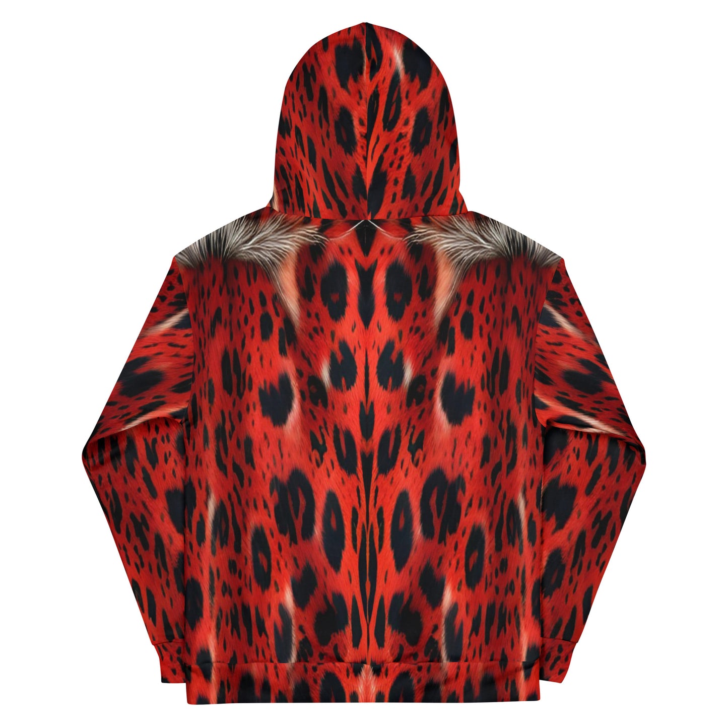 Red Leopard Fur Unisex Designer Hoodie