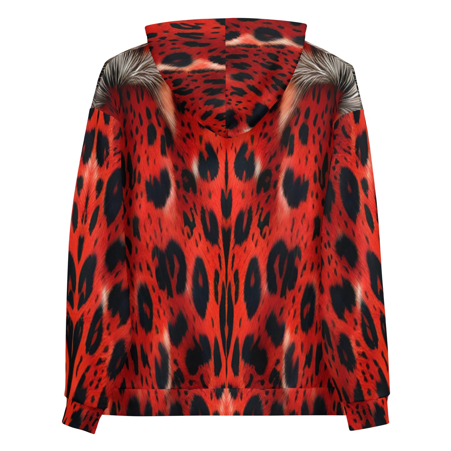 Red Leopard Fur Unisex Designer Hoodie