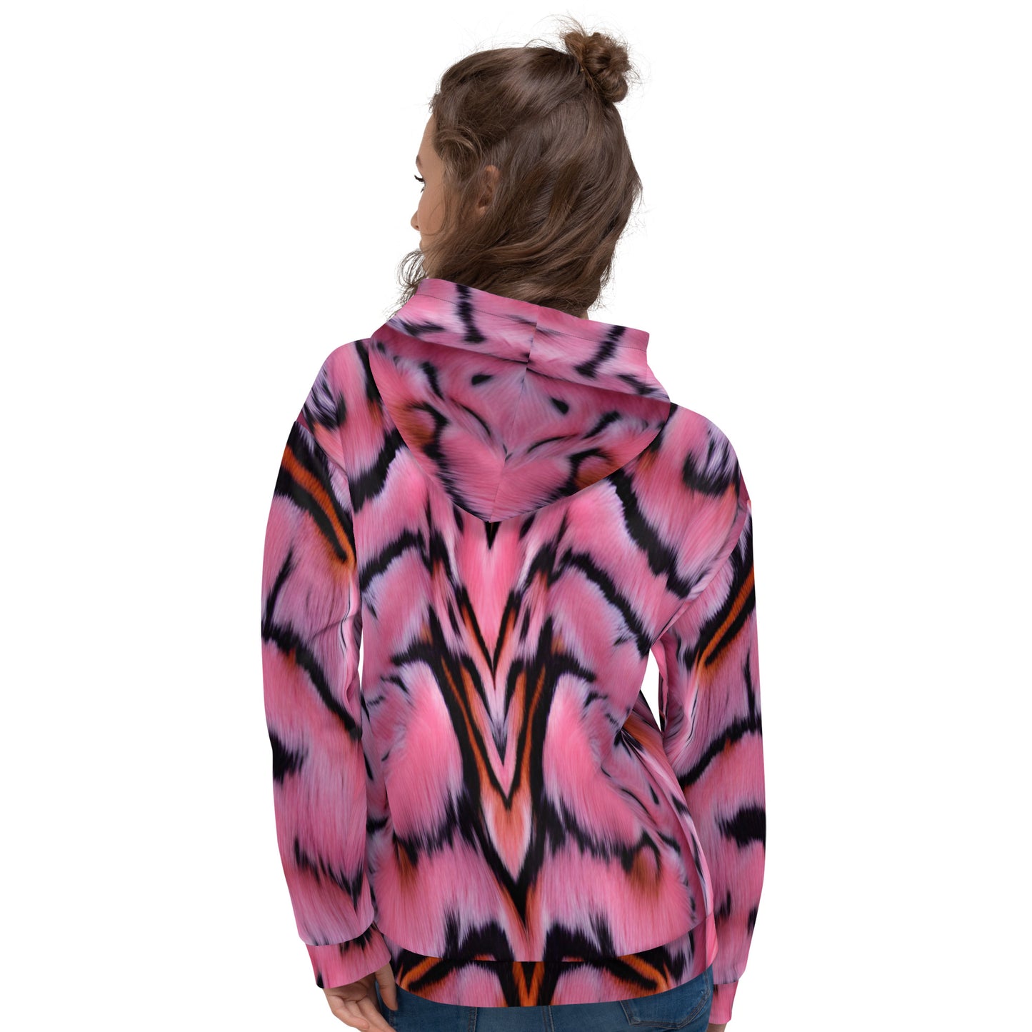 Pink Tiger Fur Unisex Designer Hoodie