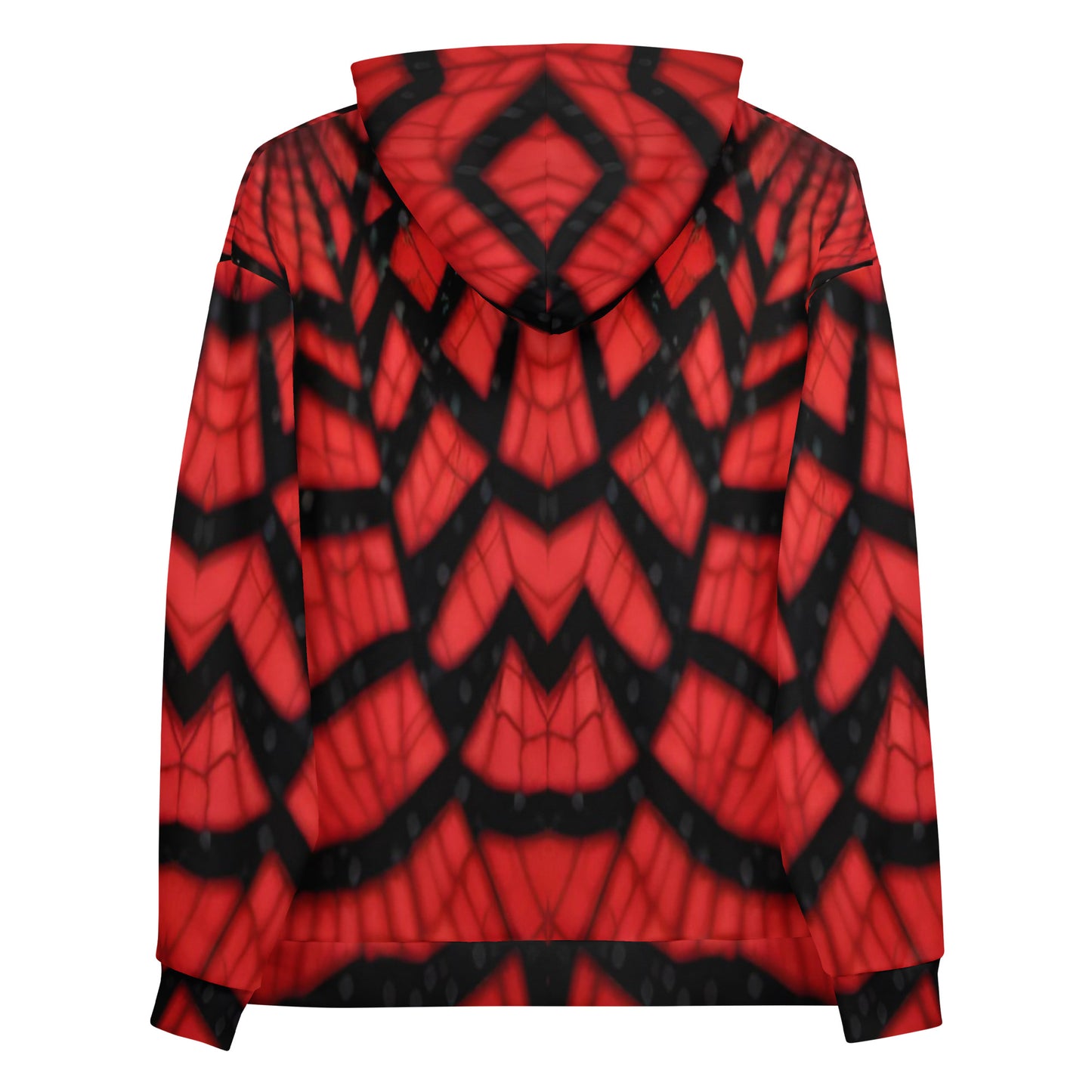 Black & Red Spiderwebs Unisex Designer Hoodie