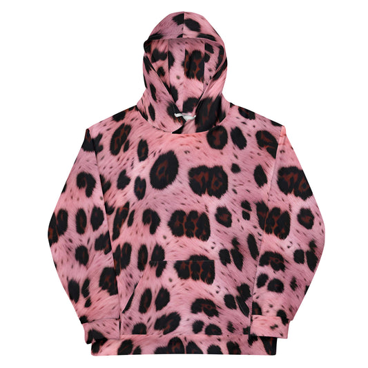 Pink Leopard Fur Unisex Designer Hoodie