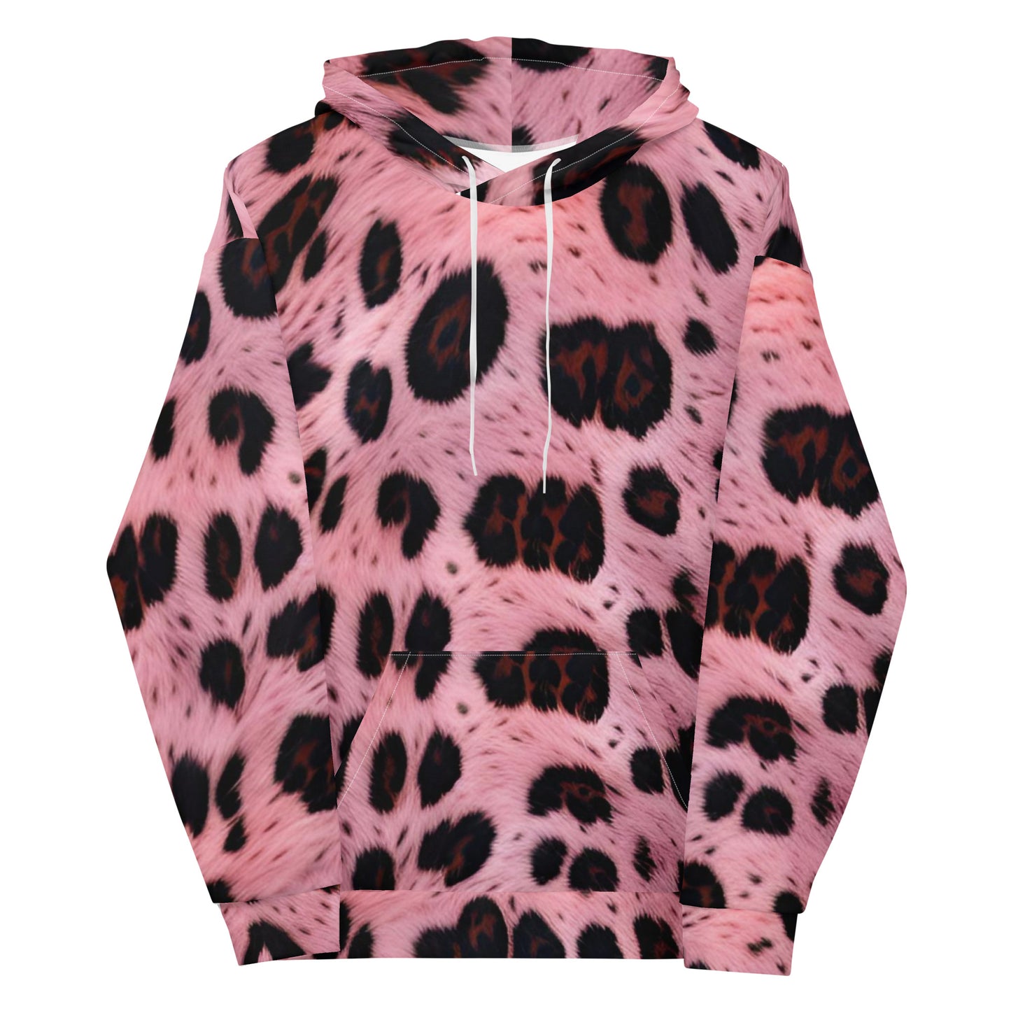 Pink Leopard Fur Unisex Designer Hoodie
