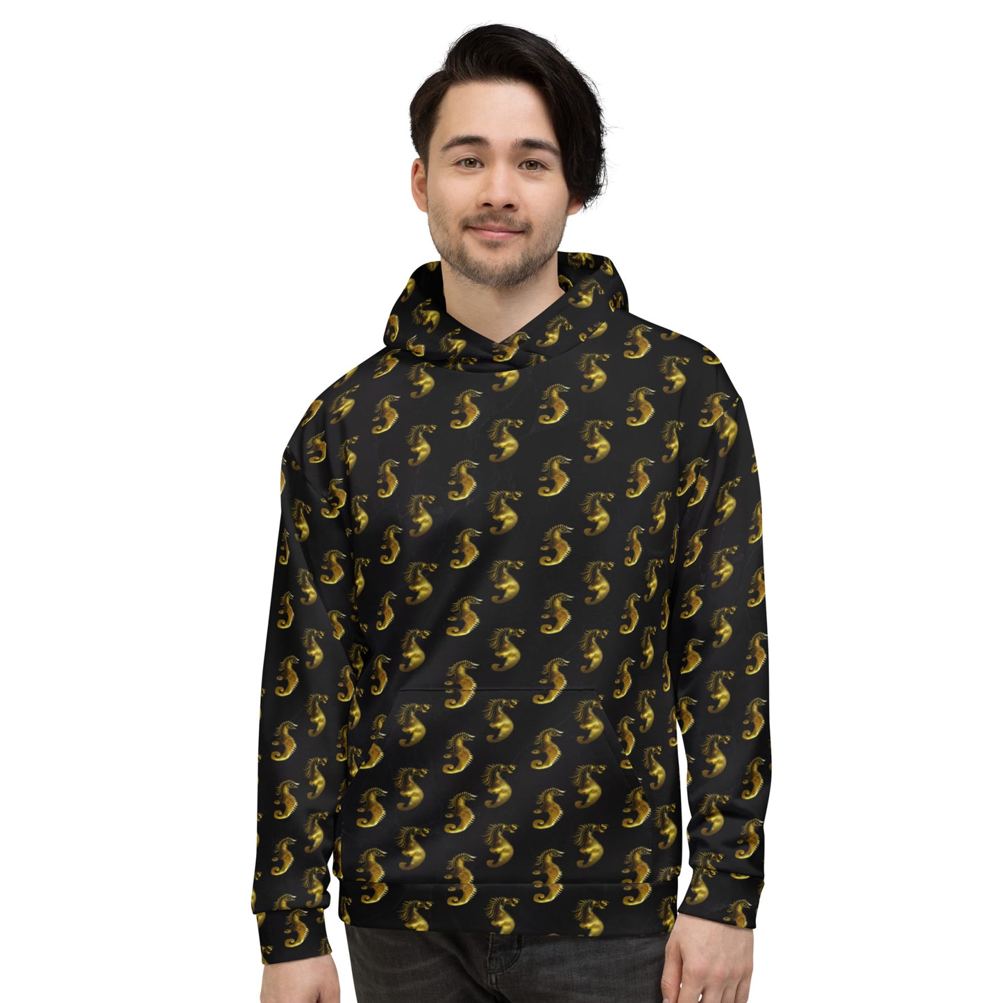 Gold Seahorse Unisex Designer Hoodie