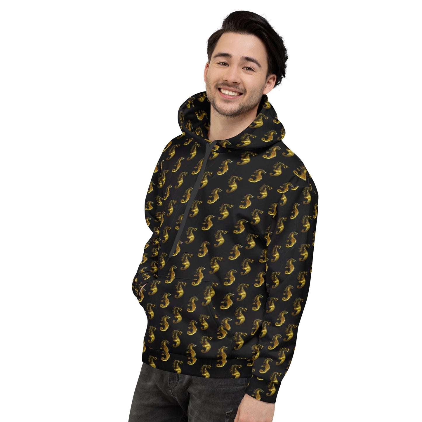 Gold Seahorse Unisex Designer Hoodie