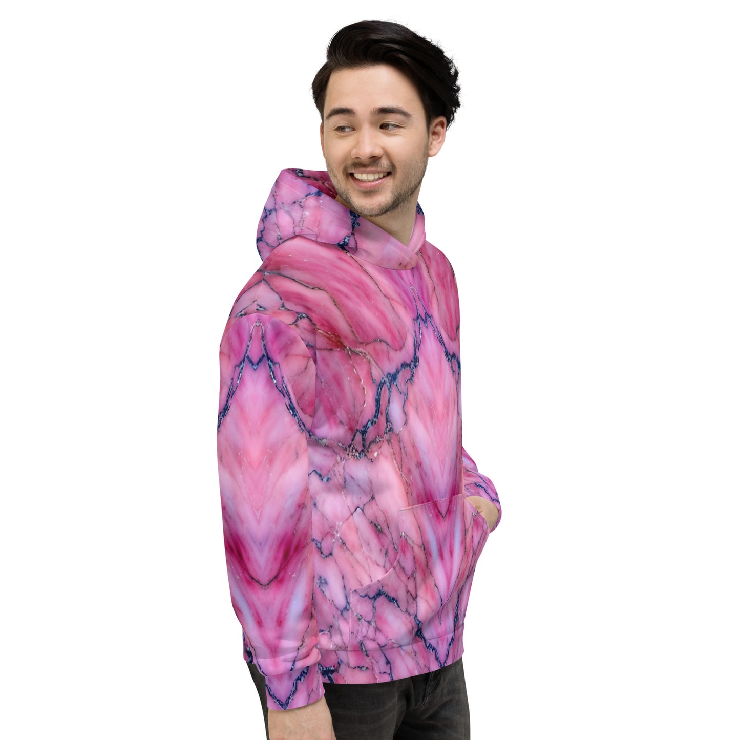 Pink Marble Unisex Designer Hoodie