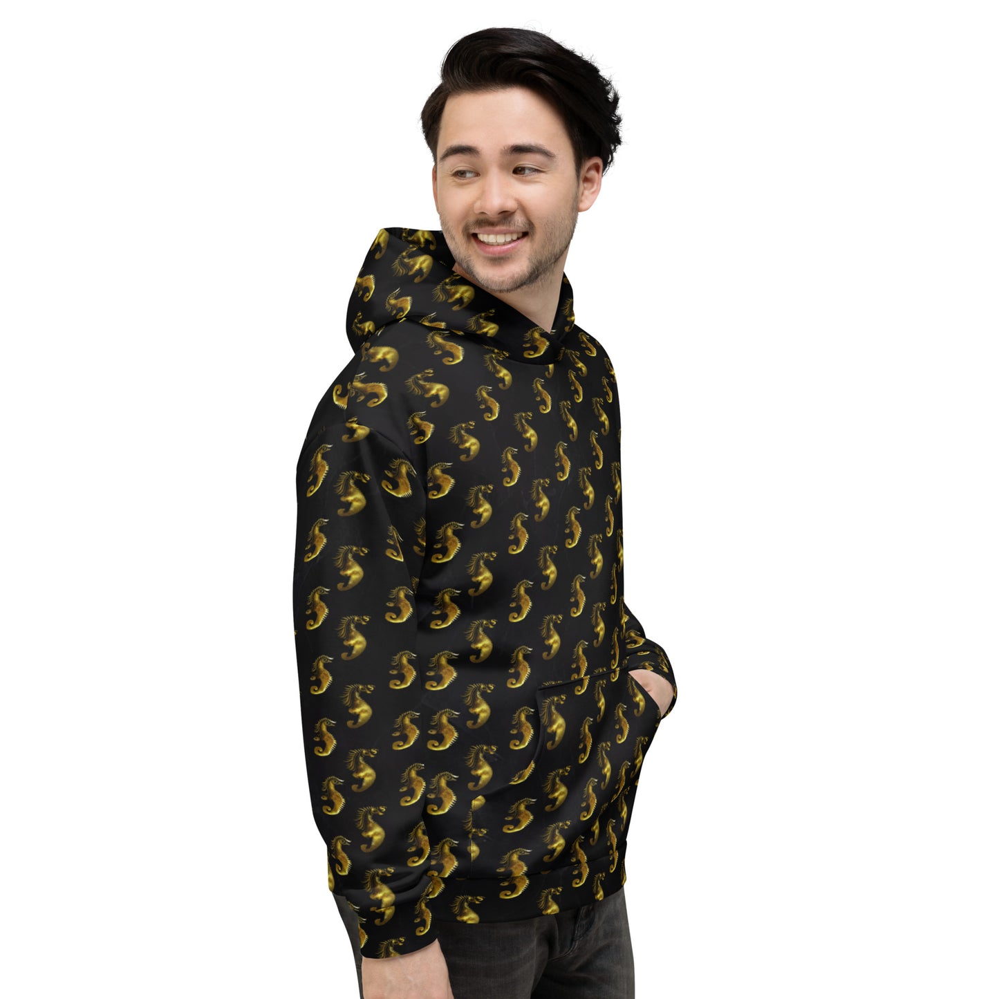 Gold Seahorse Unisex Designer Hoodie
