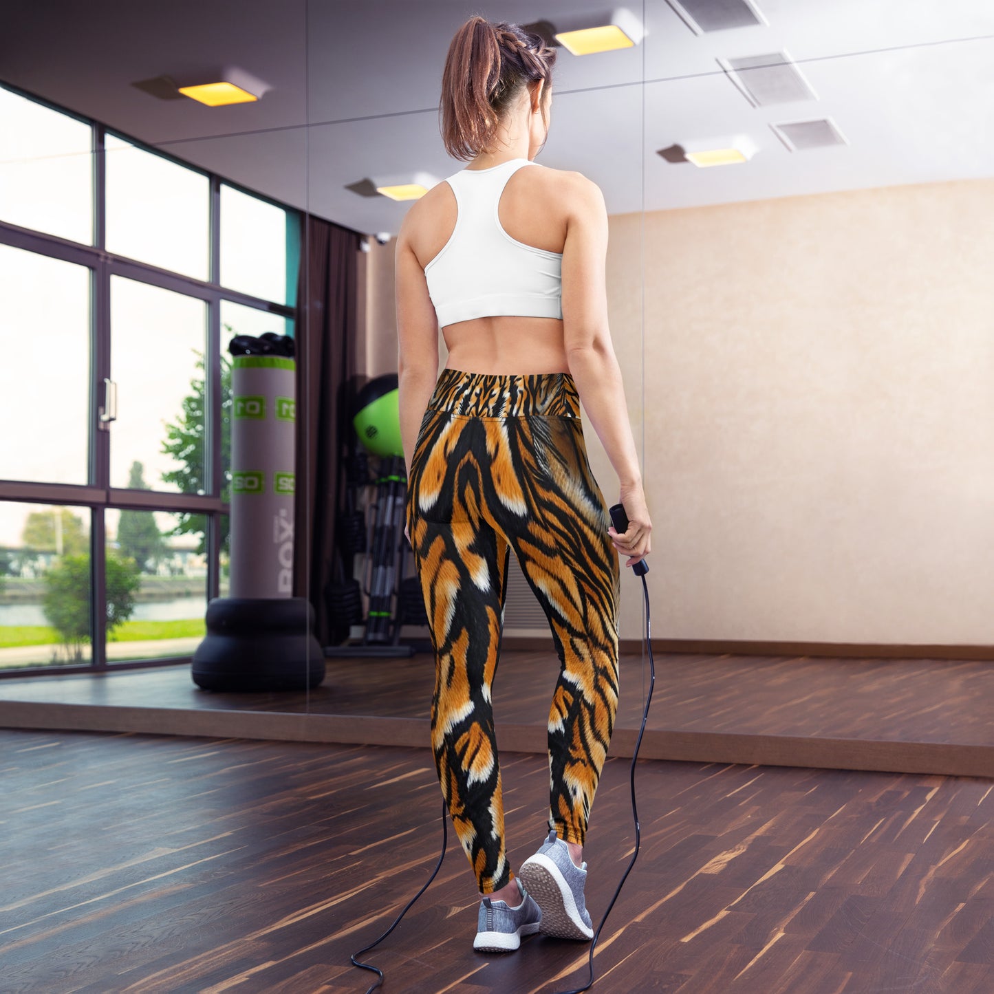 Tiger Fur Print Yoga Leggings For Women