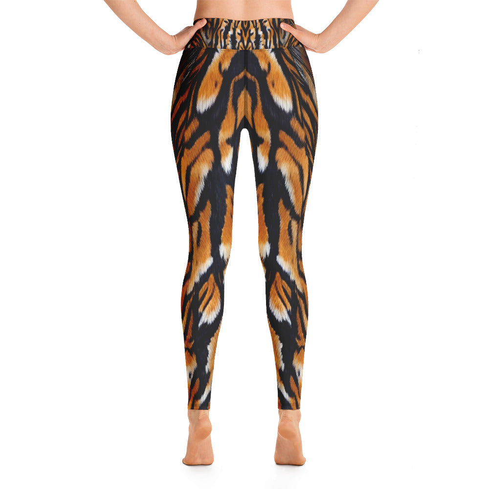 Tiger Fur Print Yoga Leggings For Women