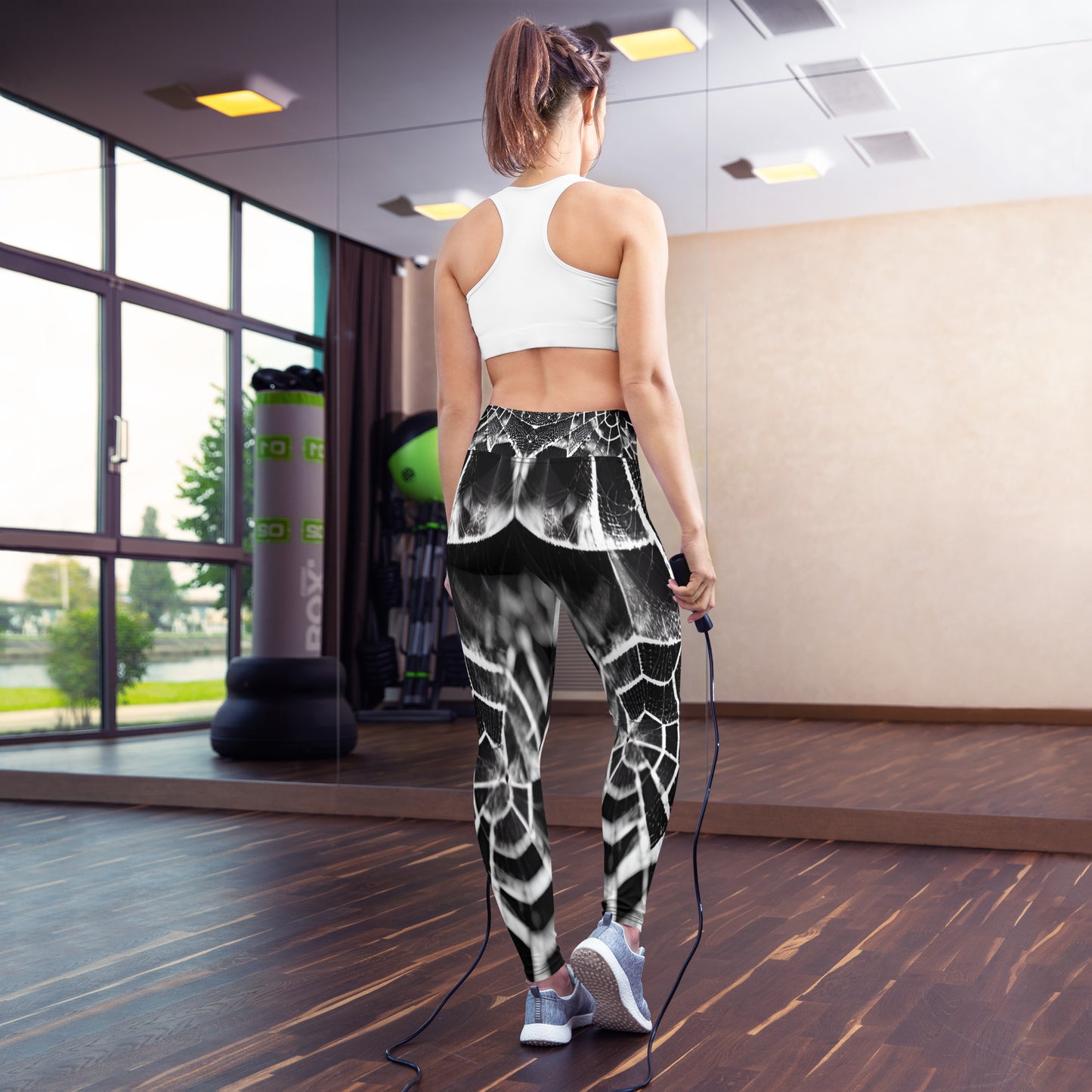 Spiderweb Printed Yoga Leggings For Women