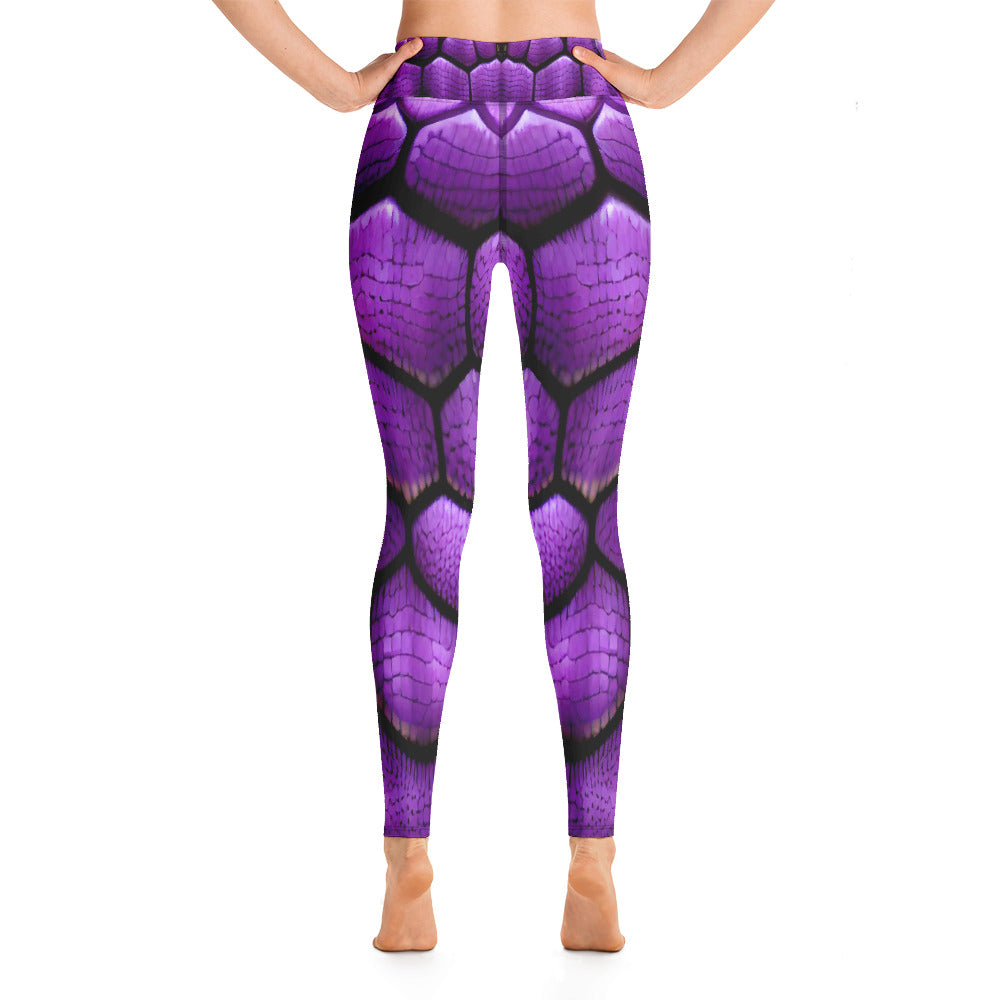 Purple Dragon Scales Custom Print Yoga Leggings