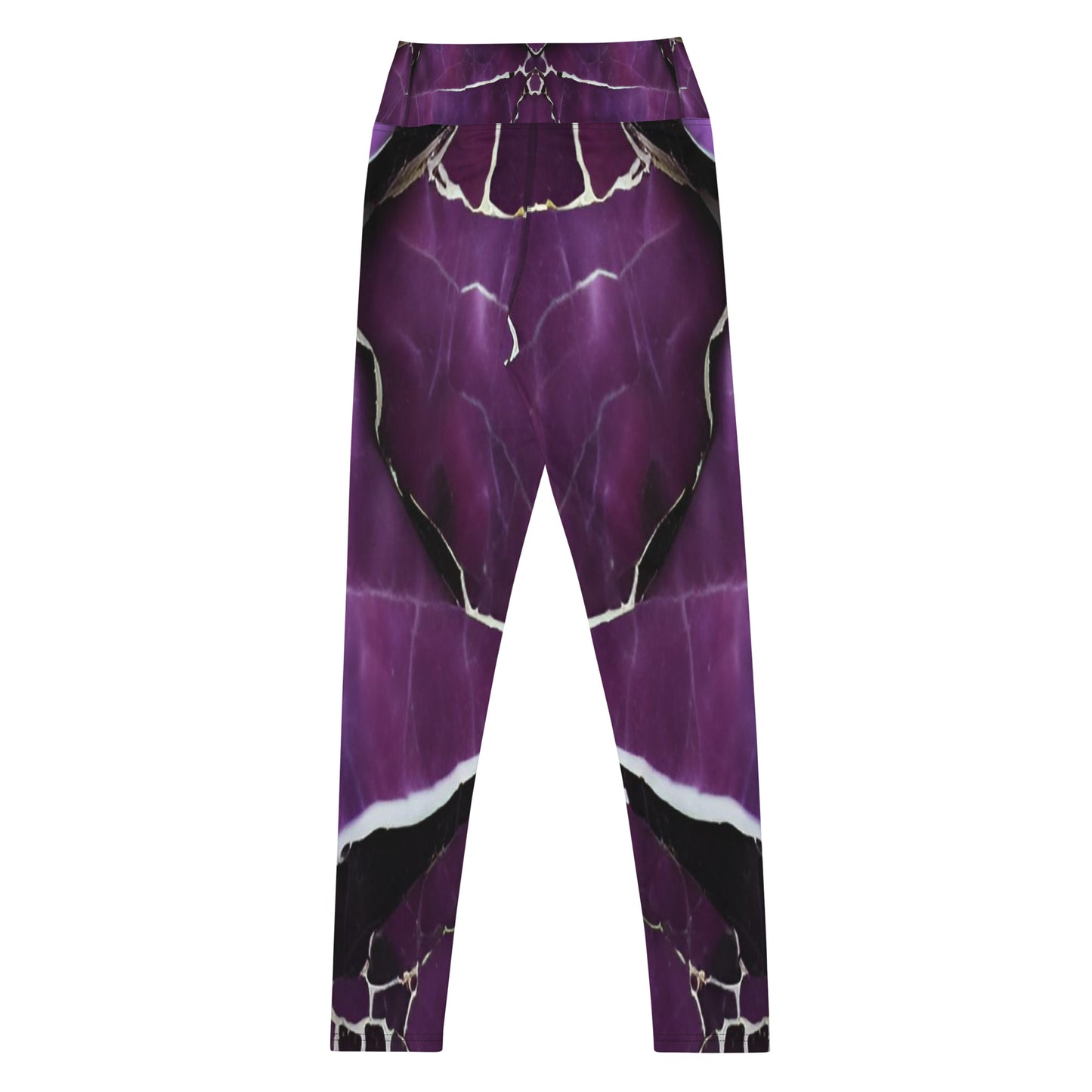 Purple Marble Print Yoga Leggings For Women