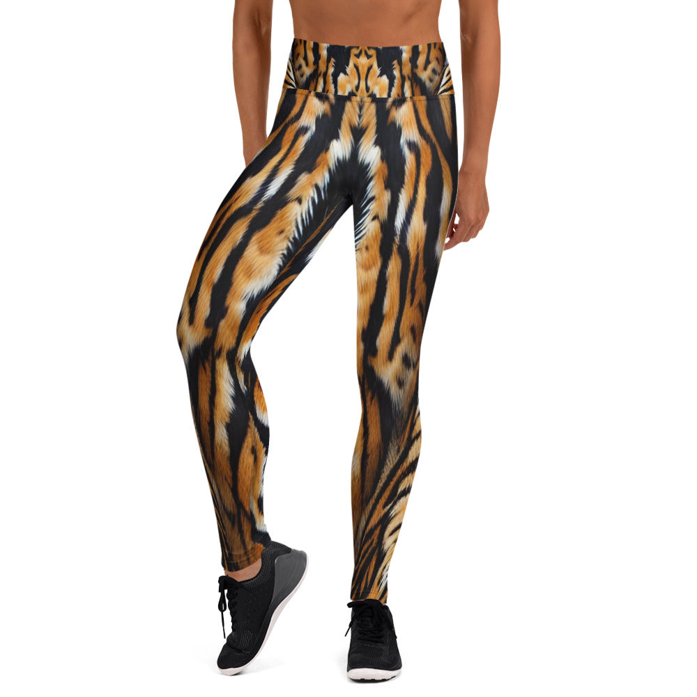 Tiger Fur Print Yoga Leggings For Women