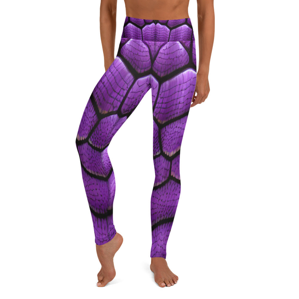 Purple Dragon Scales Custom Print Yoga Leggings