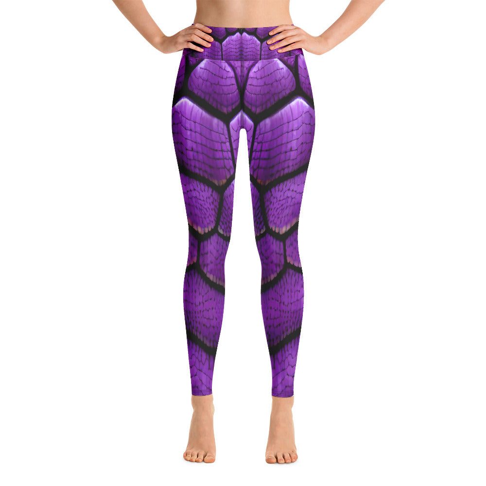 Purple Dragon Scales Custom Print Yoga Leggings