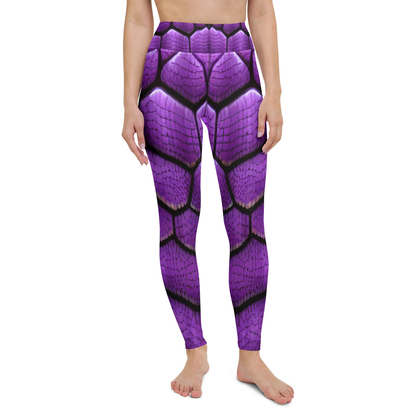 Purple Dragon Scales Custom Print Yoga Leggings