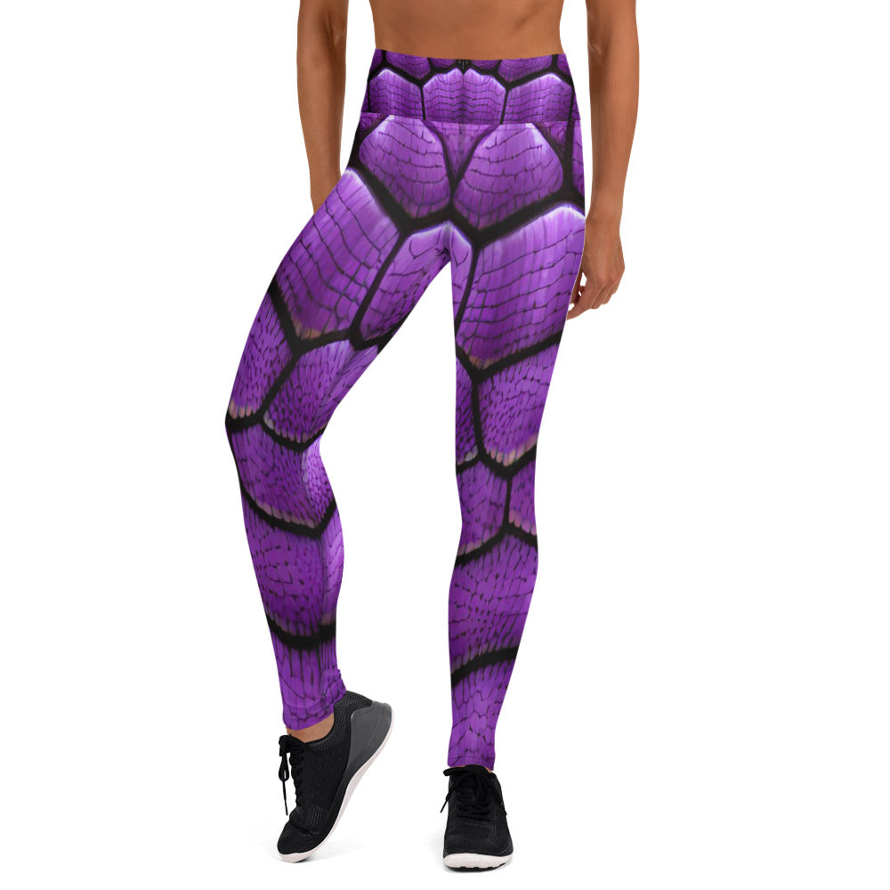 Purple Dragon Scales Custom Print Yoga Leggings