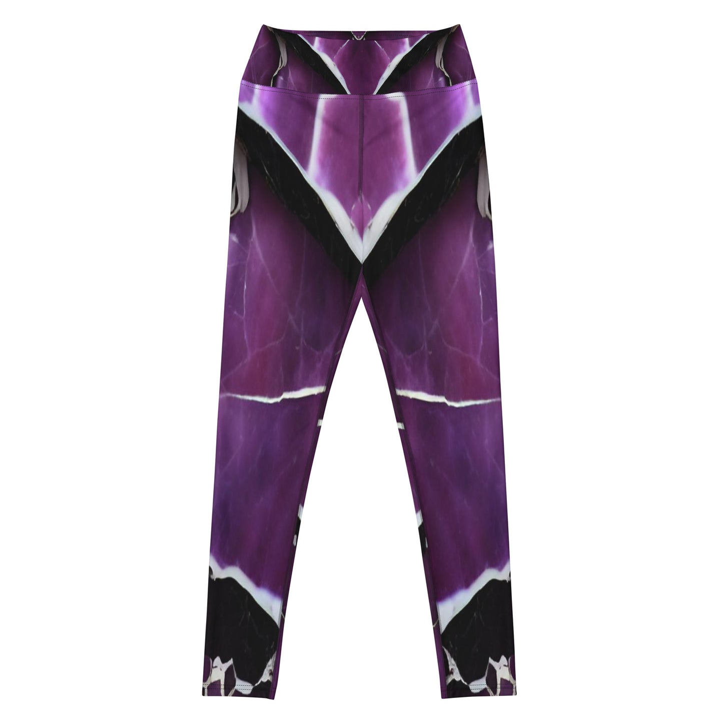 Purple Marble Print Yoga Leggings For Women