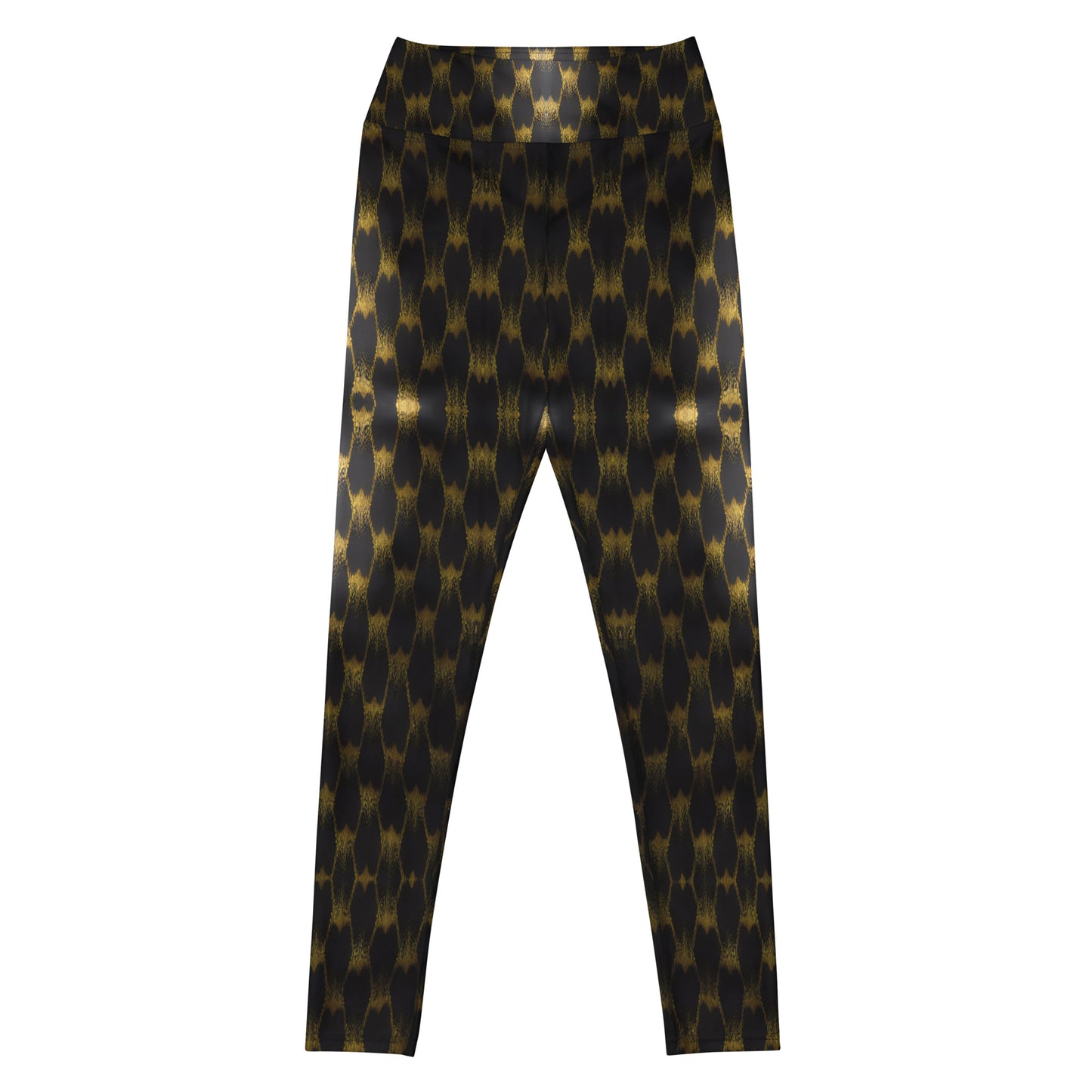 Exotic Gold Knots Print Yoga Leggings For Women