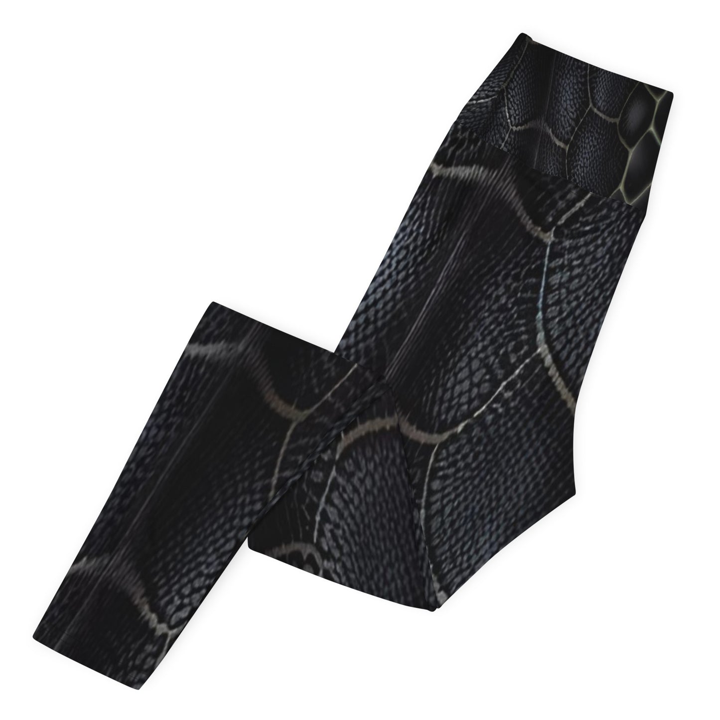 Black Mamba Snake Print Yoga Leggings For Women