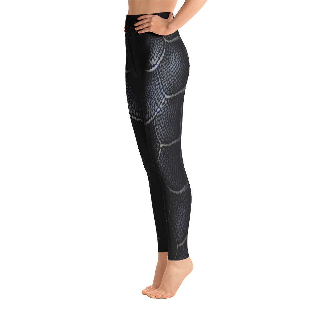 Black Mamba Snake Print Yoga Leggings For Women